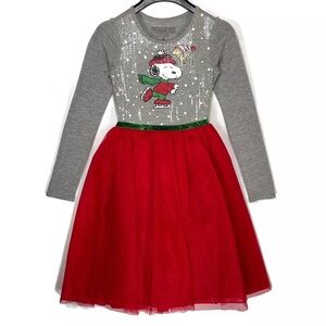 ❤️ Girl’s Peanuts Snoopy Christmas Dress - Cinderella Style